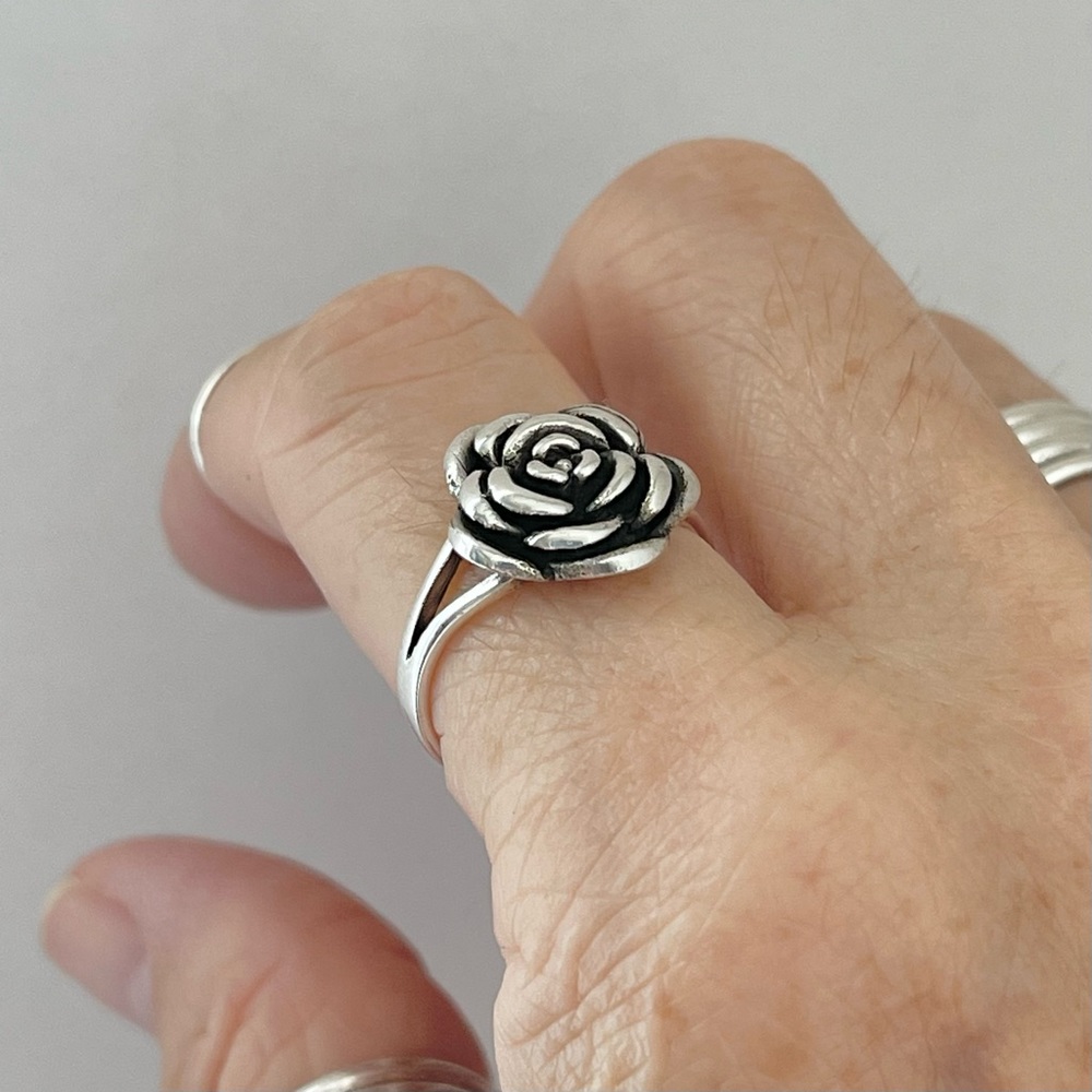 Sterling Silver Rose Ring, Flower Ring, Silver Ri… - image 8